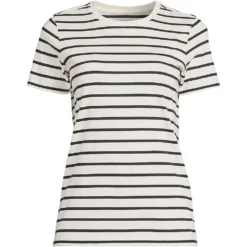 Supima Kurzarm-Shirt Mit Rundem Ausschnitt Für Damen