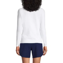 Badeshirt Für Damen -Lands' End Verkaufsgeschäft 425263 LEPP FB WHI