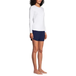 Badeshirt Für Damen -Lands' End Verkaufsgeschäft 425263 LEPP FS WHI