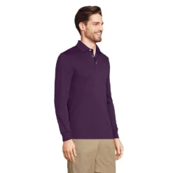 Supima Langarm-Polo Für Herren, Classic Fit -Lands' End Verkaufsgeschäft 432097 LEPP FS BKY