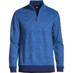 Gemusterter Zipper-Pullover Aus Bedford-Ripp Für Herren -Lands' End Verkaufsgeschäft 448272 LEPP LF 3P9