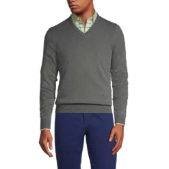 Supima V-Pullover, Classic Fit