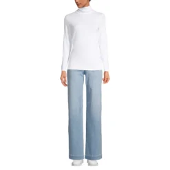 Rollkragenshirt Aus Baumwoll/Modalmix 11 Rollkragenshirt Aus Baumwoll/Modalmix -Lands' End Verkaufsgeschäft 475624 LEPP F1 WHI