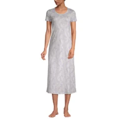 Wadenlanges Supima Kurzarm-Nachthemd Für Damen