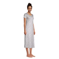 Wadenlanges Supima Kurzarm-Nachthemd Für Damen -Lands' End Verkaufsgeschäft 482054 LEPP FS 4NV