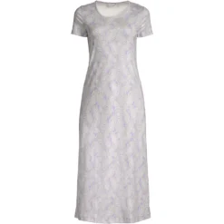 Wadenlanges Supima Kurzarm-Nachthemd Für Damen -Lands' End Verkaufsgeschäft 482054 LEPP LF 4NV