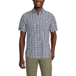 Seersucker-Kurzarmhemd Für Herren, Classic Fit