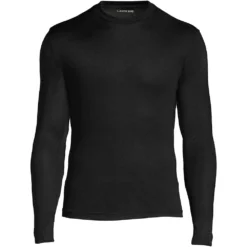 Seiden-Rundhalsshirt Für Herren -Lands' End Verkaufsgeschäft 501676 LEPP LF BLA