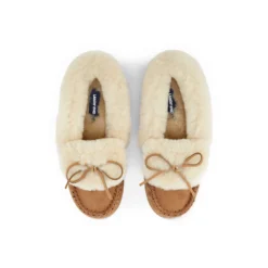Veloursleder-Hausschuhe Mit Lammfellfutter Für Damen -Lands' End Verkaufsgeschäft 501809 A518 L1 ETA