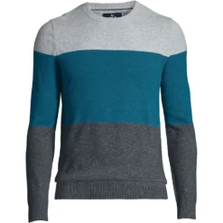 Gestreifter Kaschmirpullover Mit Rundem Ausschnitt Für Herren -Lands' End Verkaufsgeschäft 503716 LEPP LF RVP