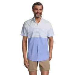 Leichtes Popelin-Kurzarmhemd Für Herren, Classic Fit