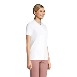 Piqué-Poloshirt Für Damen 7 Piqué-Poloshirt Für Damen -Lands' End Verkaufsgeschäft 507682 LEPP FS WHI