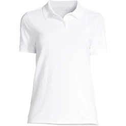 Piqué-Poloshirt Für Damen 9 Piqué-Poloshirt Für Damen -Lands' End Verkaufsgeschäft 507682 LEPP LF WHI