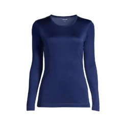 Seidenunterhemd Mit Rundhalsausschnitt Für Damen -Lands' End Verkaufsgeschäft 512199 A519 LF HME