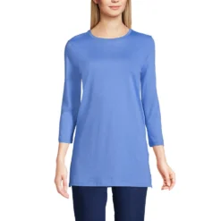 Supima-Shirt Mit 3/4-Ärmeln Für Damen