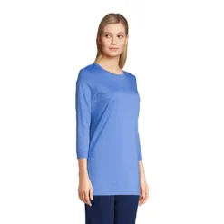 Supima-Shirt Mit 3/4-Ärmeln Für Damen -Lands' End Verkaufsgeschäft 512366 LEPP FS CKU