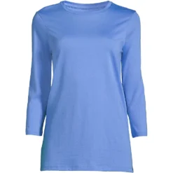 Supima-Shirt Mit 3/4-Ärmeln Für Damen -Lands' End Verkaufsgeschäft 512366 LEPP LF CKU
