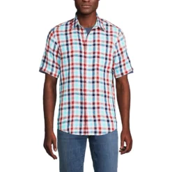 Leinenhemd Mit Kurzen Ärmeln Für Herren, Classic Fit