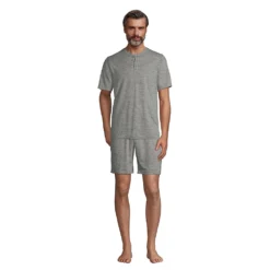 Kurzärmeliges Komfort-Henley-Shirt Für Herren Im Classic Fit -Lands' End Verkaufsgeschäft 521797 LEPP F1 I82
