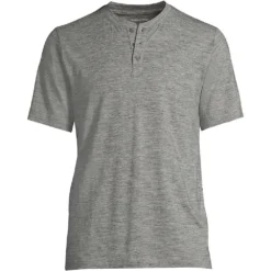 Kurzärmeliges Komfort-Henley-Shirt Für Herren Im Classic Fit -Lands' End Verkaufsgeschäft 521797 LEPP LF I82