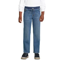 Iron Knees Stretch-Jeans Mit Schlupfbund Für Große Jungen -Lands' End Verkaufsgeschäft 521844 LEPP FF Y9V