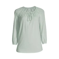 Jerseybluse Aus Baumwoll/Modal-Mix Für Damen 7 Jerseybluse Aus Baumwoll/Modal-Mix Für Damen -Lands' End Verkaufsgeschäft 525742 FW21 LF 0XY