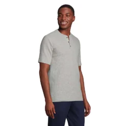 Henley-Schlafshirt Mit Waffelstruktur Für Herren -Lands' End Verkaufsgeschäft 526441 LEPP FS GRH