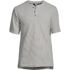 Henley-Schlafshirt Mit Waffelstruktur Für Herren -Lands' End Verkaufsgeschäft 526441 LEPP LF GRH