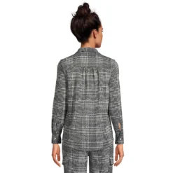 Jacquard-Bluse SPORT KNIT Für Damen -Lands' End Verkaufsgeschäft 526584 FW21 FB BZD