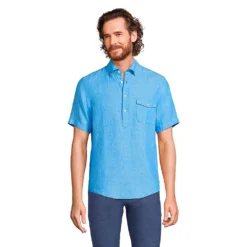 Kurzarm-Leinenhemd Mit Brusttasche Für Herren, Classic Fit