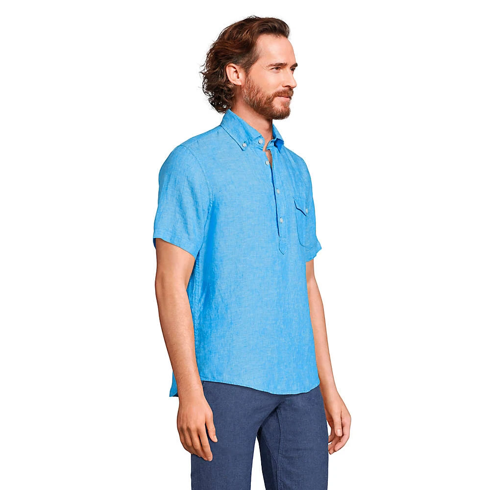 Kurzarm-Leinenhemd Mit Brusttasche Für Herren, Classic Fit 3 Kurzarm-Leinenhemd Mit Brusttasche Für Herren, Classic Fit – Bild 3