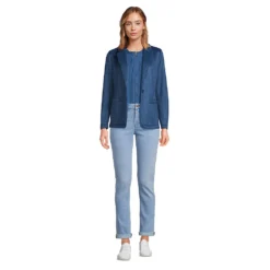 Straight Fit Recover Jeans Mid Waist Für Damen -Lands' End Verkaufsgeschäft 528789 LEPP F1 5T1