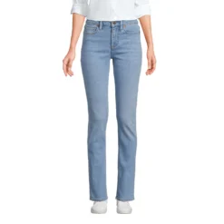 Straight Fit Recover Jeans Mid Waist Für Damen -Lands' End Verkaufsgeschäft 528789 LEPP FF 5T1