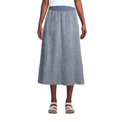 Leinen-Midirock Für Damen -Lands' End Verkaufsgeschäft 530023 LEPP FF OMU