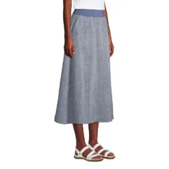 Leinen-Midirock Für Damen -Lands' End Verkaufsgeschäft 530023 LEPP FS OMU