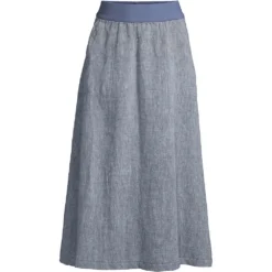 Leinen-Midirock Für Damen