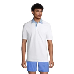 Komfort-Piqué-Polo Mit Seersucker-Kragen Für Herren