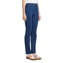Straight Fit Knit Jeans High Waist Für Damen -Lands' End Verkaufsgeschäft 530687 LEPP FS QS6