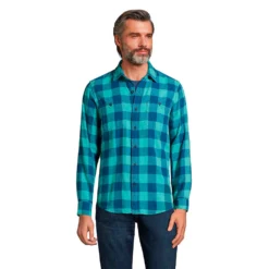 Blake Shelton X Lands' End Kariertes Workerhemd, Classic Fit -Lands' End Verkaufsgeschäft 532216 LEPP FF J00