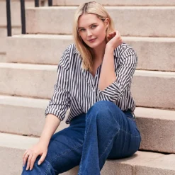 Bügelfreie Supima-Hemdbluse Für Damen