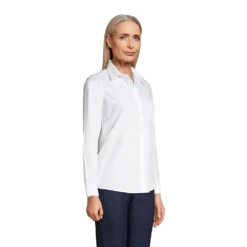Bügelfreie Supima-Bluse 9 Bügelfreie Supima-Bluse -Lands' End Verkaufsgeschäft 533122 LEPP FS WHI