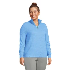 Baumwollpullover Mit Reißverschluss Für Damen In Plus-Größe -Lands' End Verkaufsgeschäft 533834 LEPP FS 6HA