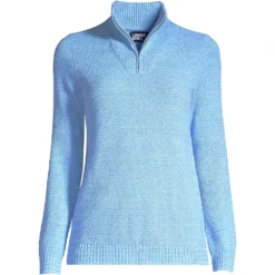 Baumwollpullover Mit Reißverschluss Für Damen In Plus-Größe -Lands' End Verkaufsgeschäft 533838 LEPP LF 6HA