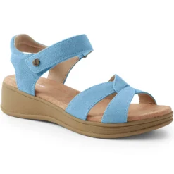 Leder-Keilsandale Für Damen