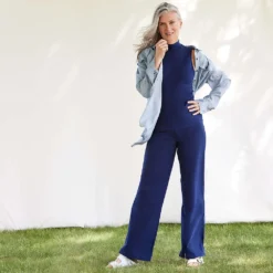 Starfish Jersey-Freizeithose Mit Weitem Bein Für Damen