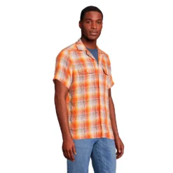 Blake Shelton X Lands' End Kurzarm-Leinenhemd Für Herren, Classic Fit -Lands' End Verkaufsgeschäft 535613 LEPP FS GTM