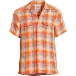 Blake Shelton X Lands' End Kurzarm-Leinenhemd Für Herren, Classic Fit