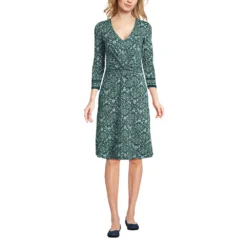 Jerseykleid Mit 3/4-Ärmeln Aus Baumwolle/Modal-Mix Für Damen -Lands' End Verkaufsgeschäft 535663 LEPP FF 32N