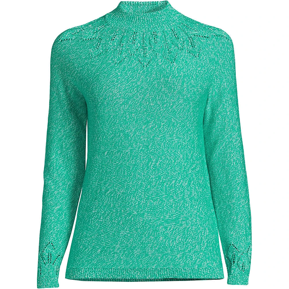 Baumwollpullover Mit Ajourmuster Für Damen 2 Baumwollpullover Mit Ajourmuster Für Damen – Bild 2