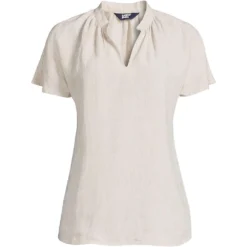 Leinentop Mit Dolman-Ärmeln Für Damen